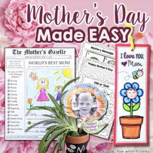 Mothers Day Questionaire Newspaper Survey Card & Mom Bookmark Kindergarten Craft