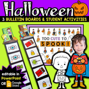 Halloween Costume Craft Bulletin Board & Activities: Patterning, Growth Mindset