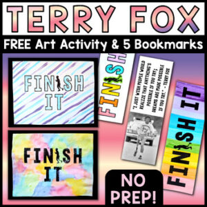 FREE Terry Fox Canadian Hero Art Activities; Colouring/Paint Template, Bookmarks