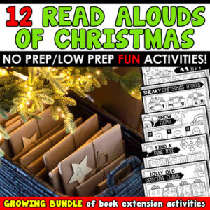 12 Days of Christmas Read Aloud Activities, Fun NO PREP Worksheets Writing Craft
