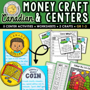 Canadian Money Centers Financial Literacy Activities & Money Craft Grade 1 to 3
