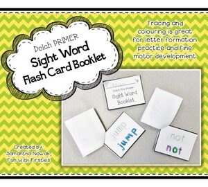 Dolch Primer Sight Word Booklet: trace & colour flash cards