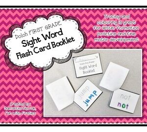 Dolch First Grade Sight Word Booklet: trace & colour flash cards