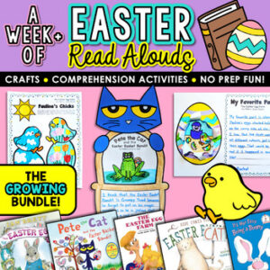 Easter Read Aloud Activities BUNDLE! Book Crafts, Templates, FUN Worksheets