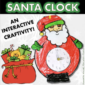 Christmas Clocks Craft: interactive Santa telling time activity bulletin board
