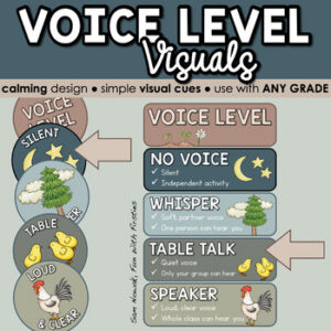 Voice Level Visual | Calm Classroom Decor | Noise Level Poster | Self Regulation