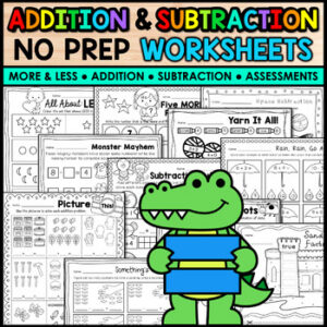 Mixed Addition & Subtraction Within 20 and Word Problems Worksheets up to 10