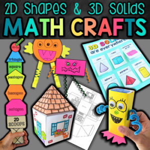 Geometry Math Crafts! 2D and 3D Shape Craft Math Bulletin Board Activities, Nets