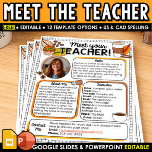 FREE & Editable Meet the Teacher Template All About Me Page for Back to School