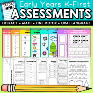 Beginning of the Year Assessments for 1st Grade, Math, End of Year Kindergarten