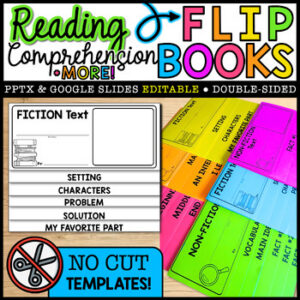 Fiction Reading Comprehension Editable Flip Book Nonfiction Book Report Template