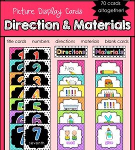 Direction & Materials Picture Display Cards