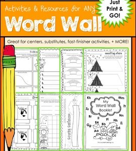 Word Wall Activities: Print & GO vocabulary, ABC order, Sight Words