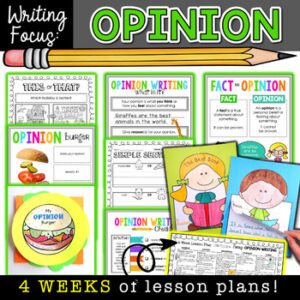 OPINION WRITING UNIT: Sentence Starters, Fact & Opinion Anchor Chart, Worksheets