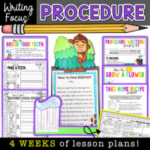 PROCEDURAL WRITING How To UNIT: Procedure Writing Templates, Prompts for Grade 1