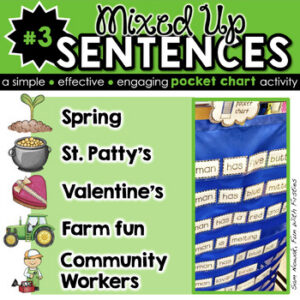 Pocket Chart Centre Activities: St. Patricks Day, Valentine's, Community Helpers