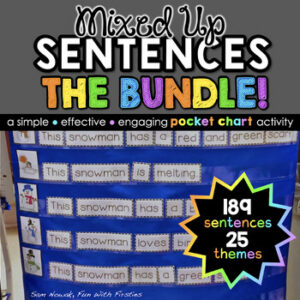 Sentence Building Pocket Chart Writing Literacy Center Build a Sentence Activity