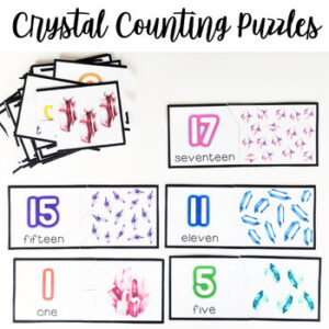 FREE Crystal Counting Puzzles: extra practice math tubs bins centers activity