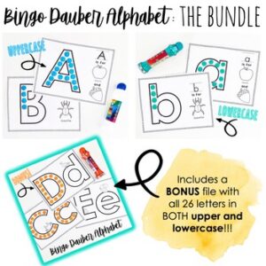 Bingo Dauber Alphabet Printables BUNDLE: Dot Markers Letters Worksheets