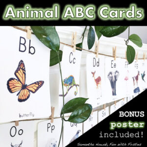 FREE Animal Alphabet Posters: Display Banner, Reference, Flash Cards Activity