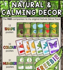 FREE Natural & Calming Decor Companion POSTERS: shapes, colours, numbers