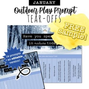 JANUARY Outdoor Play Prompt TEAR-OFFS (FREE Editable Sample!)