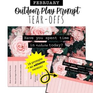 FEBRUARY Outdoor Play Prompt TEAR-OFFS: encourage a daily connection with nature