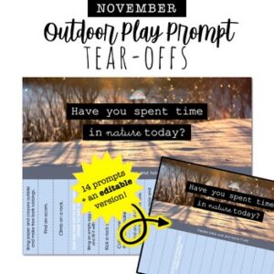 NOVEMBER Outdoor Play Prompt TEAR-OFFS: encourage a daily connection with nature