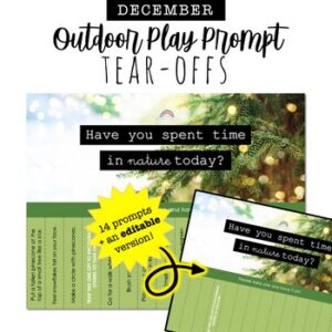 DECEMBER Outdoor Play Prompt TEAR-OFFS: encourage a daily connection with nature