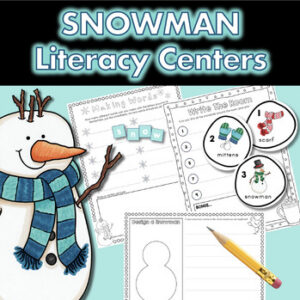 Snowman Literacy Center: Write the Room, Making Words, Winter Writing Activities
