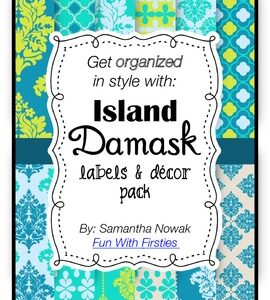 Island Damask: classroom decor and labels