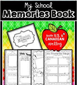 My Memory Book: school memories, academic growth, back to school, end of year