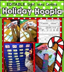 Holiday Hoopla: 11 *EDITABLE* Sight Word Center Activities for Christmas